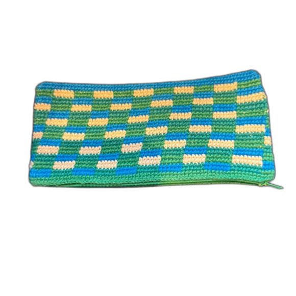 NWT Guatemalan Interweavers Woven Crochet Zip Pouch Sustainable Eco Multicolor - Picture 4 of 5
